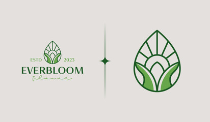 Fototapeta premium Leaf Flower Plant Logo Template. Universal creative premium symbol. Vector illustration. Creative Minimal design template. Symbol for Corporate Business Identity