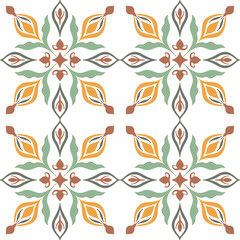 Tile seamless pattern design. With colourful motifs background.