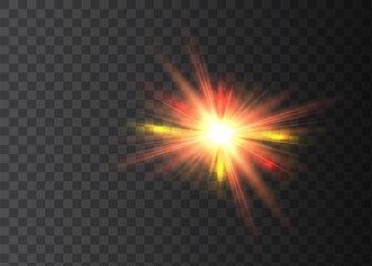 Vector transparent sunlight special lens flash light effect. Sun lens flash. Element of decor.