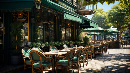 Obraz premium Outdoor cafe. Generative Ai
