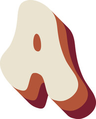 A Letters Retro Wavy Text Alphabet Papercut Font