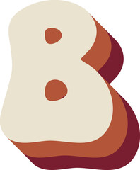 B Letters Retro Wavy Text Alphabet Papercut Font