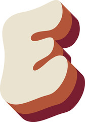 E Letters Retro Wavy Text Alphabet Papercut Font