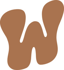 W Letters Retro Wavy Text Alphabet Groovy Font