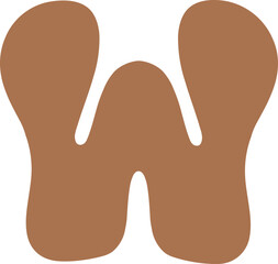 W Letters Retro Wavy Text Alphabet Groovy Font