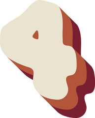 Layer Number 4 Four Retro Wavy Text Papercut