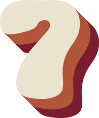 Layer Number 7 Seven Retro Wavy Text Papercut