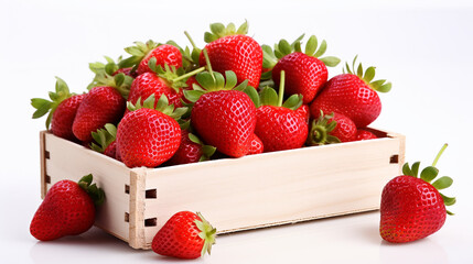 juicy strawberries in a box photo