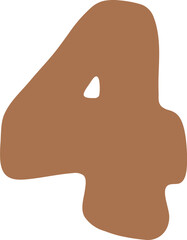 Groovy 4 Number Four Retro Wavy Text