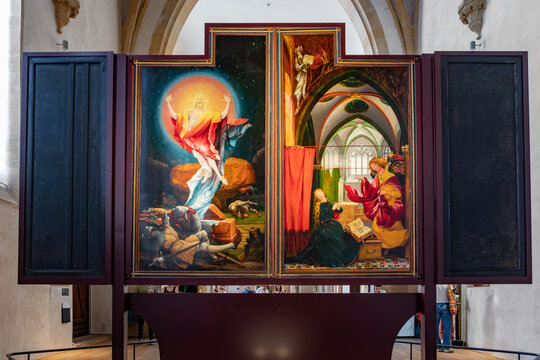 Unterlinden Museum. The Isenheim Altarpiece from sculpture Nikolaus Hagenauer and painter Matthias Gruenewald from 1512 to 1516.