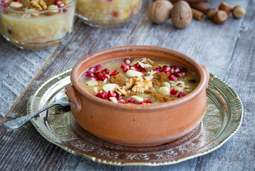 Traditional delicious Turkish dessert; Ashura (Asure)