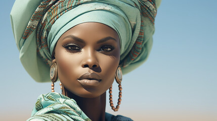 beautiful african american model Luxury Fashion portrait Amazing