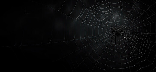 halloween decoration background template illustration. banner, copy space, spooky background.