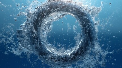 Clean water ring spalsh.Generative AI