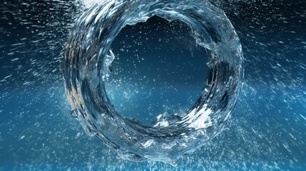 Clean water ring spalsh.Generative AI