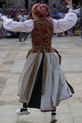 Fototapeta na wymiar Basque folk dancer in an outdoor festival