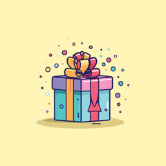 personalized gift box clip art illustration