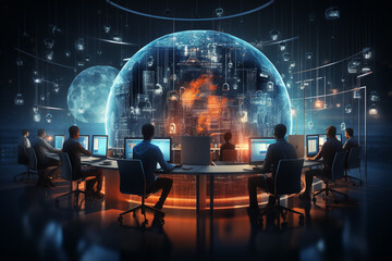 Illustrating the collaborative efforts of a group of cyber security employees