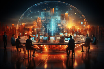 Illustrating the collaborative efforts of a group of cyber security employees