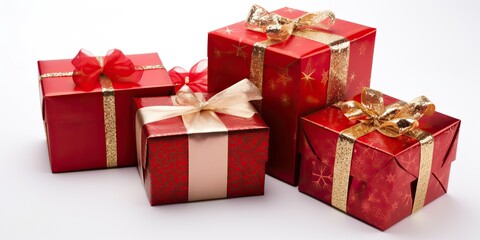 AI Generated. AI Generative. New Year xmas christmas gift present box. Romantic birthday celebration suprise color ribbon box. Graphic Art