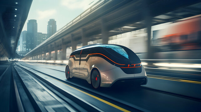 An autonomous car being tested on a closed track