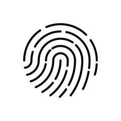 Fingerprint recognition icon isolated on a white background. Vector illustration. 