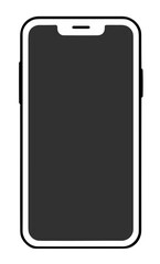 Black smartphone icon isolated on vector transparent background