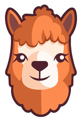 Alpaca icon isolated on vector transparent background