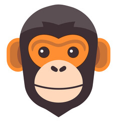 Obraz premium Chimpanzee icon isolated on vector transparent background