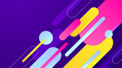 Colorful modern abstract geometric banner with shapes
