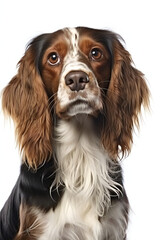 Cavalier King Charles Spaniel in front of a white background