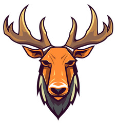 Moose icon isolated on vector transparent background