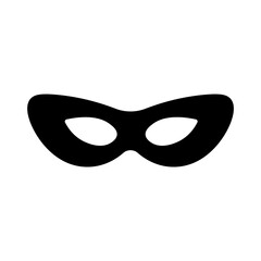 Superhero mask vector black icon. Silhouette hero cartoon character comic face. Flat black superhero costume design mask
