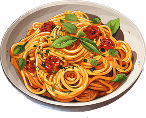 pasta, color pasta vector illustration