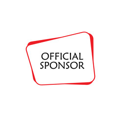 official sponsor sign on white background