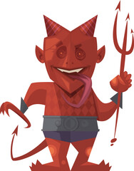 Red devil arlequin cartoon