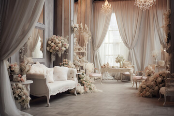 Interior design of Bridal salon o wedding agency , generative ai