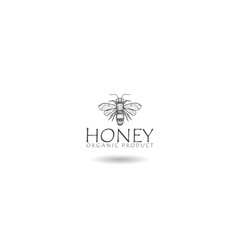 Honey organic product template with shadow