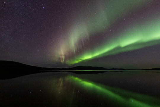 Autumn aurora borealis in Lapland