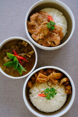 Traditional Thai Food Set, Stewed Pork , pork panang curry thai style