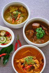 Traditional Thai Food Set, Stewed Pork , pork panang curry thai style
