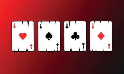 Set of symbols deck of cards poker