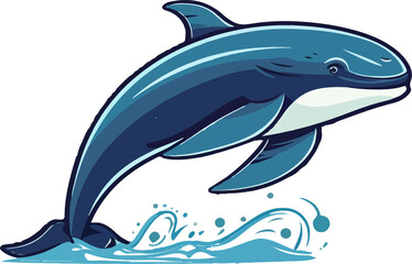 whale, color whale vector illustration