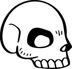 hand drawn skull illustration.