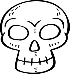 hand drawn skull illustration.