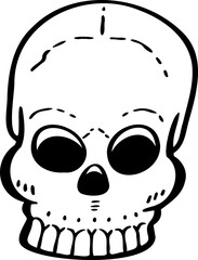 hand drawn skull illustration.