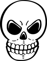 hand drawn skull illustration.