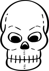 hand drawn skull illustration.