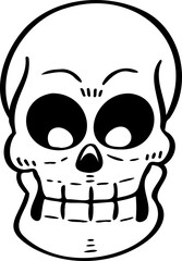 hand drawn skull illustration.