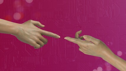 Human hands touching each other 